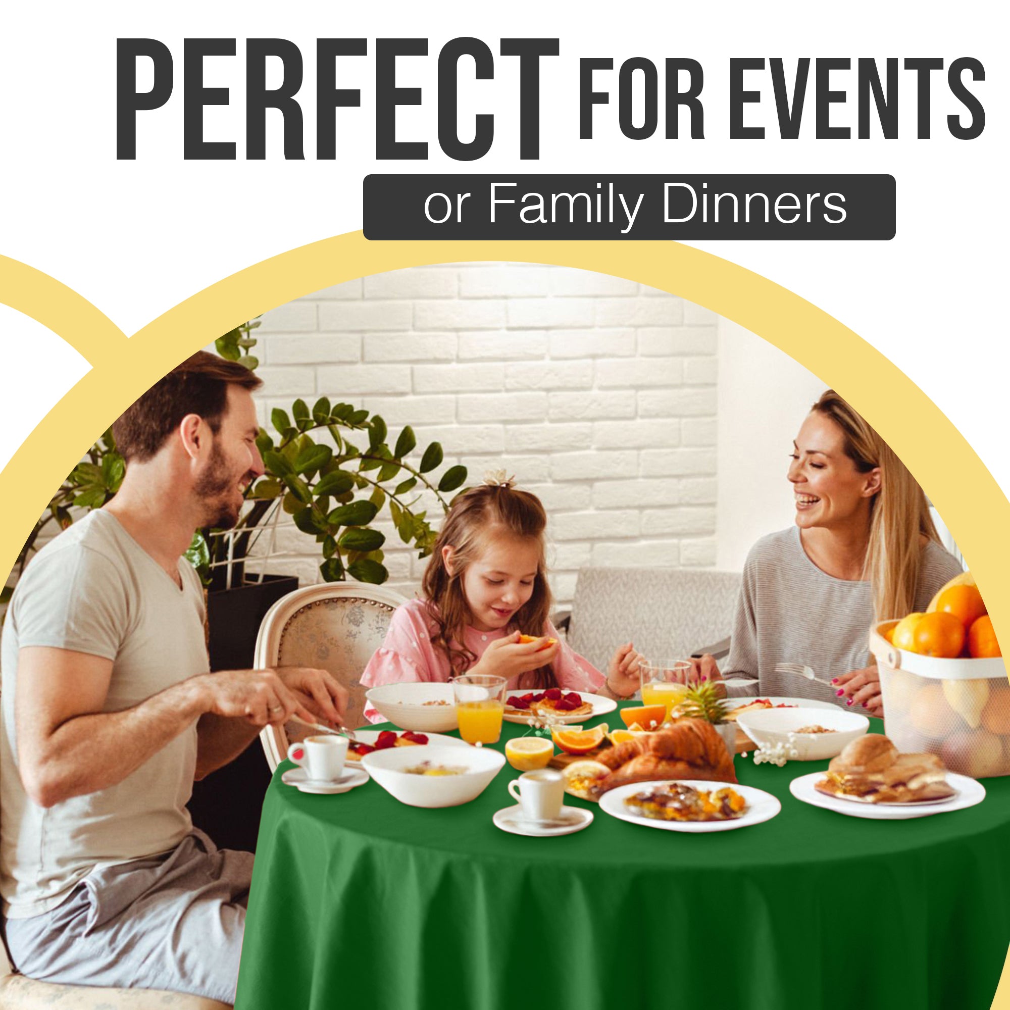 Premium Round Emerald Green Plastic Table Covers | 12 Pack | 84 in.
