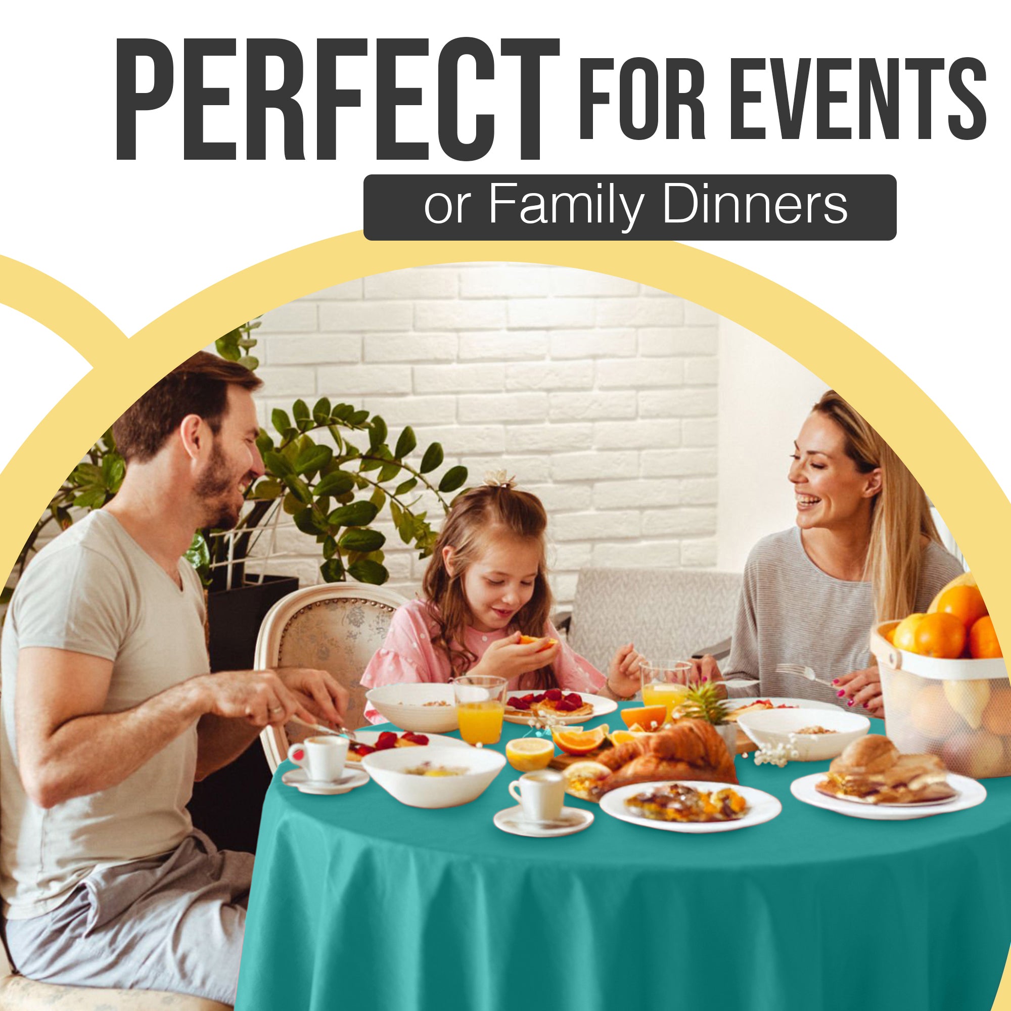 Premium Round Teal Plastic Table Covers | 12 Pack | 84 in.