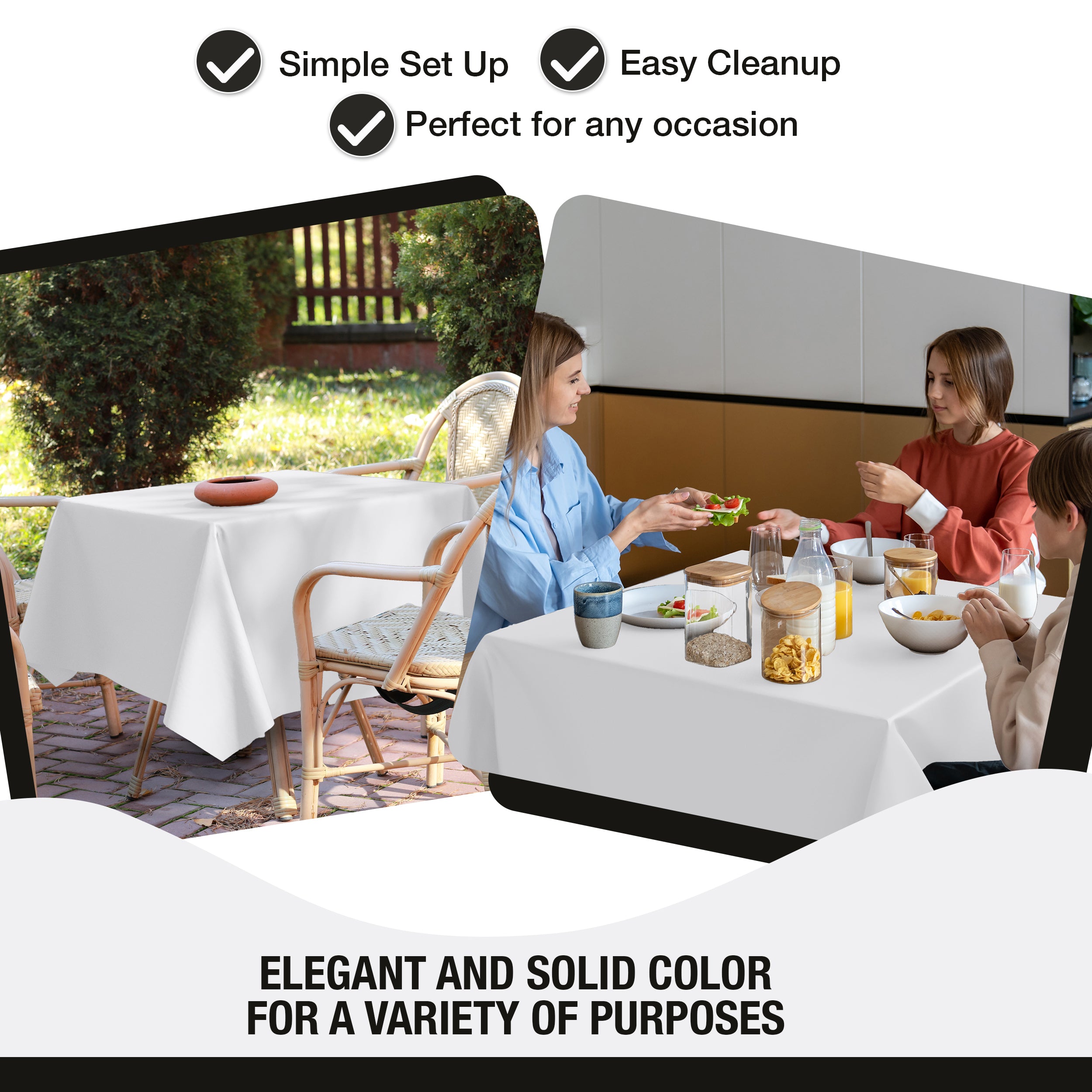 Premium Square White Table Cover 52" x 52" | 1 Pack