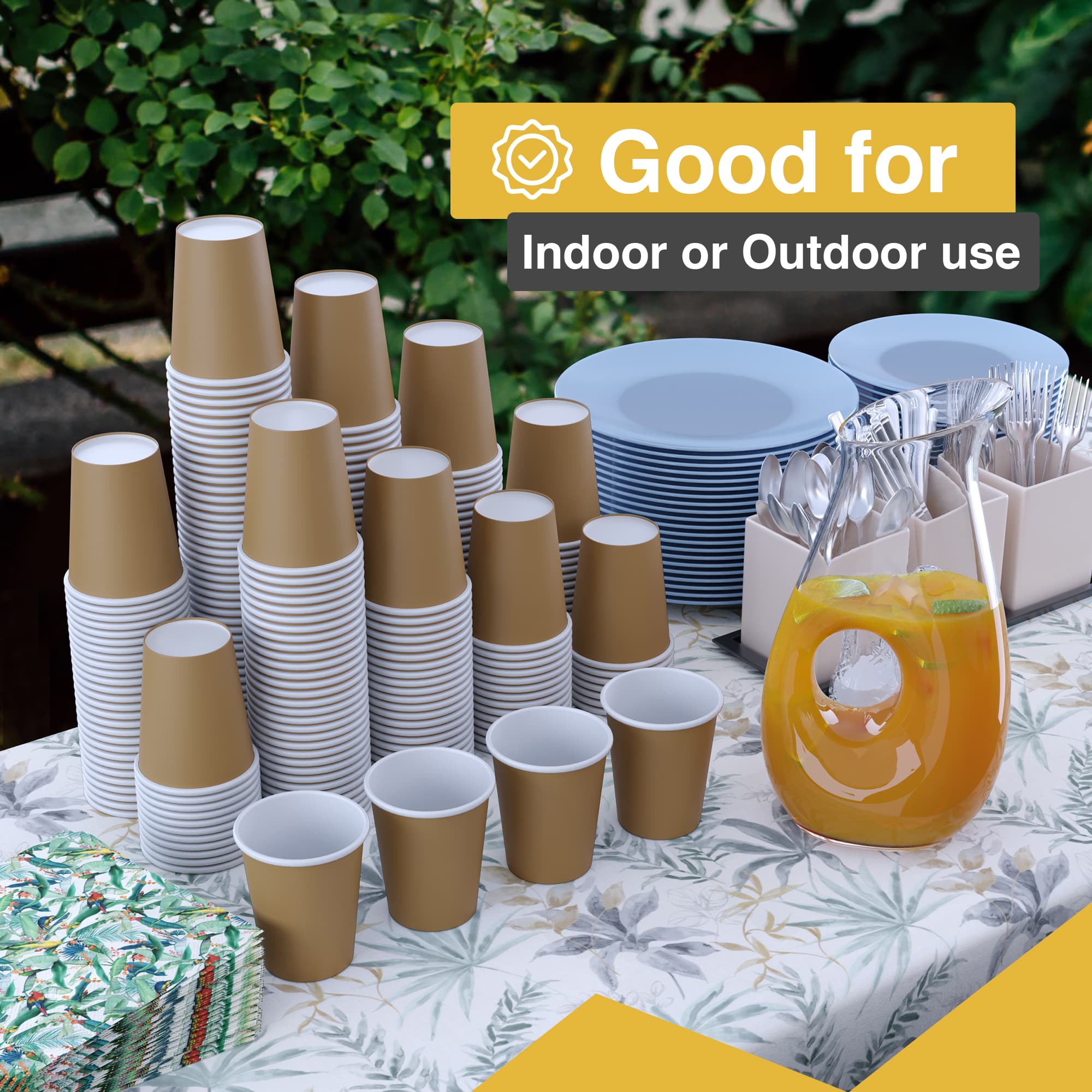 12 Oz. Gold Paper Cups | 20 Count