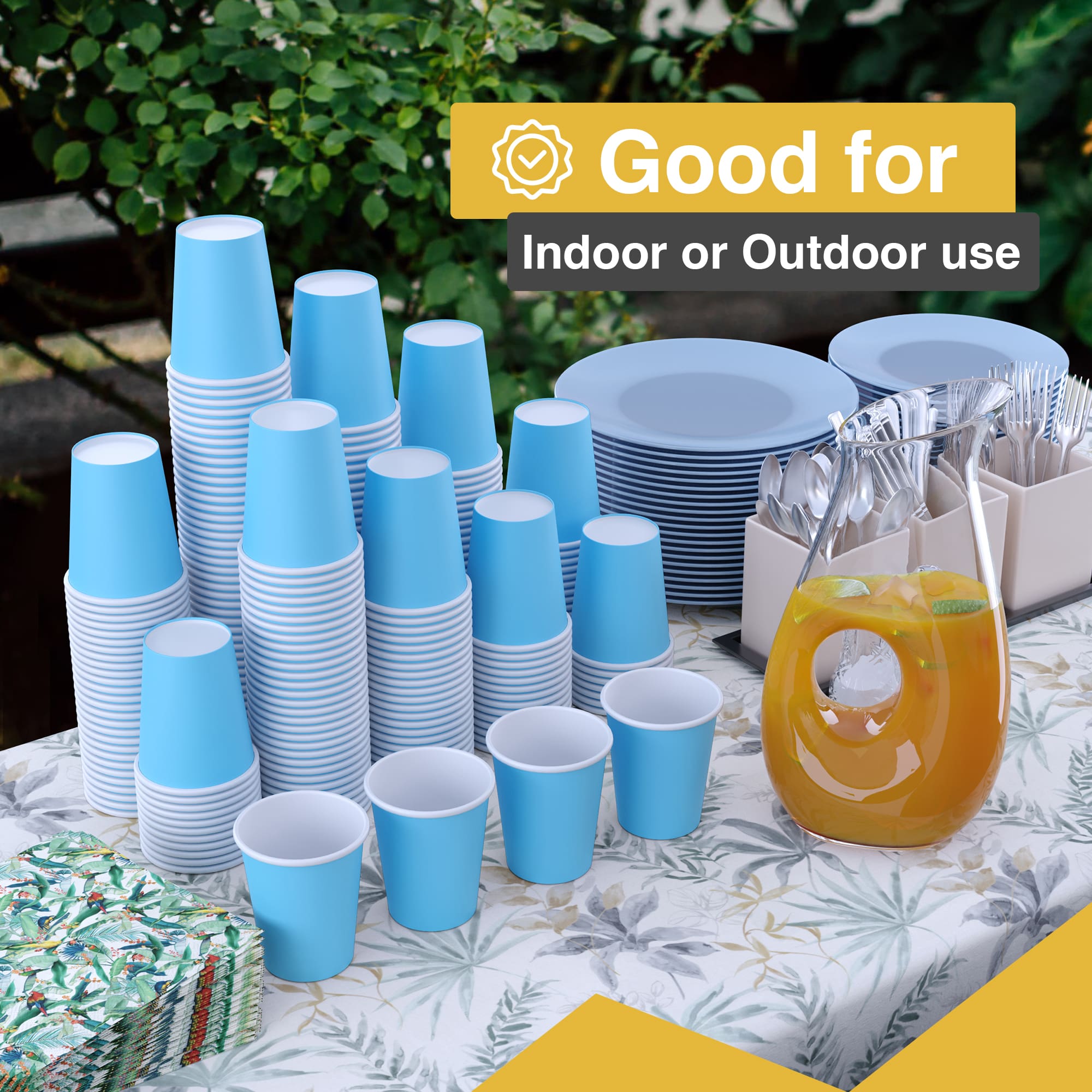 12 Oz. Light Blue Paper Cups | 20 Count