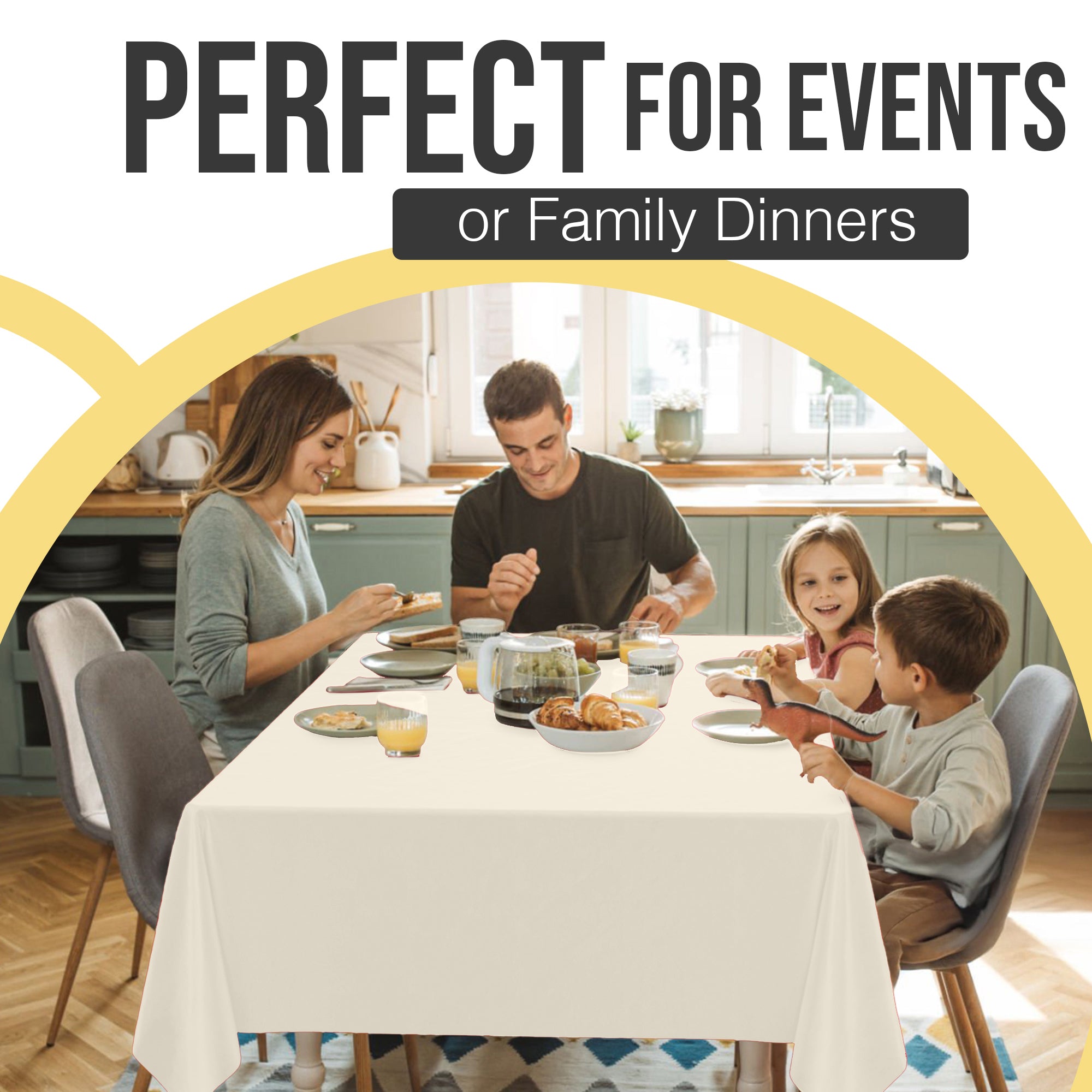 Premium Ivory Plastic Table Cover | 54 in. x 108 in.