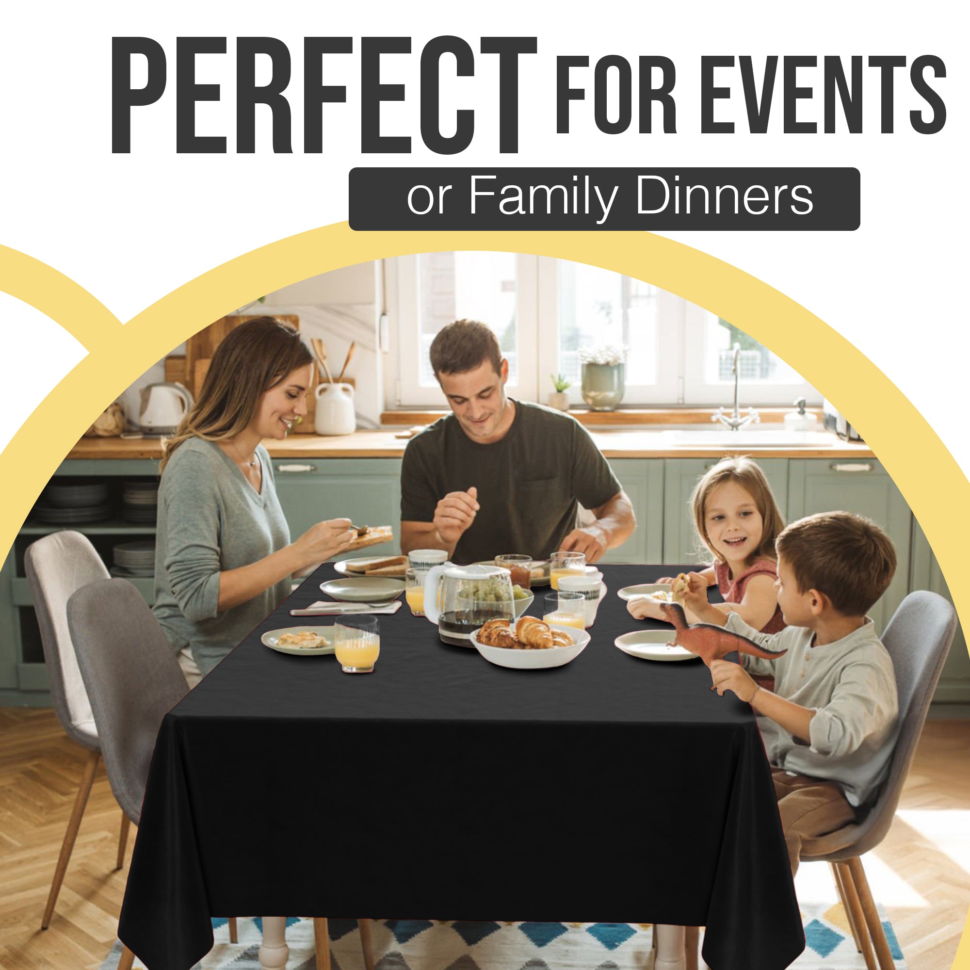 Premium Black Plastic Table Cover | 54 in. x 108 in.