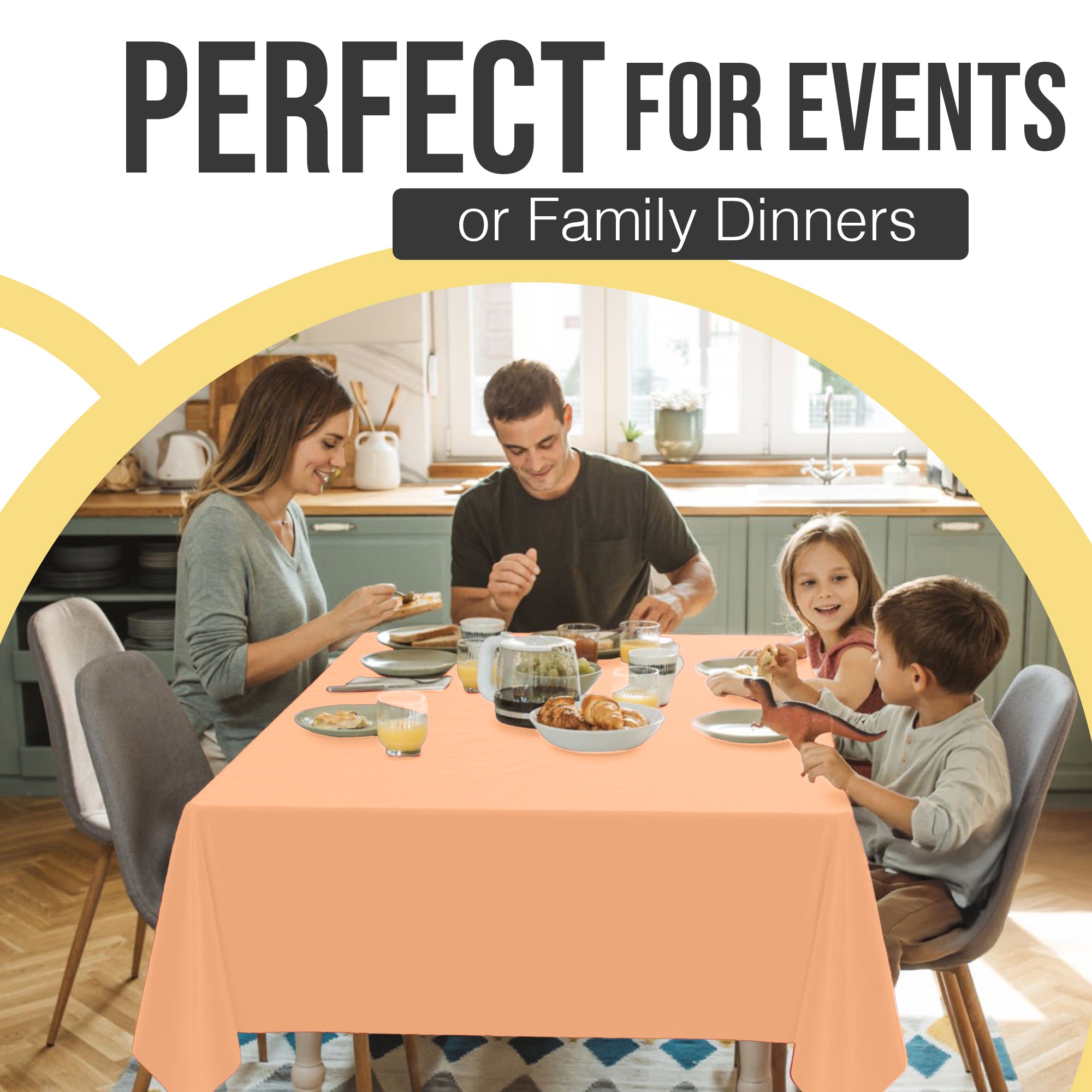 Premium Peach Plastic Table Cover | 54 in. x 108 in.