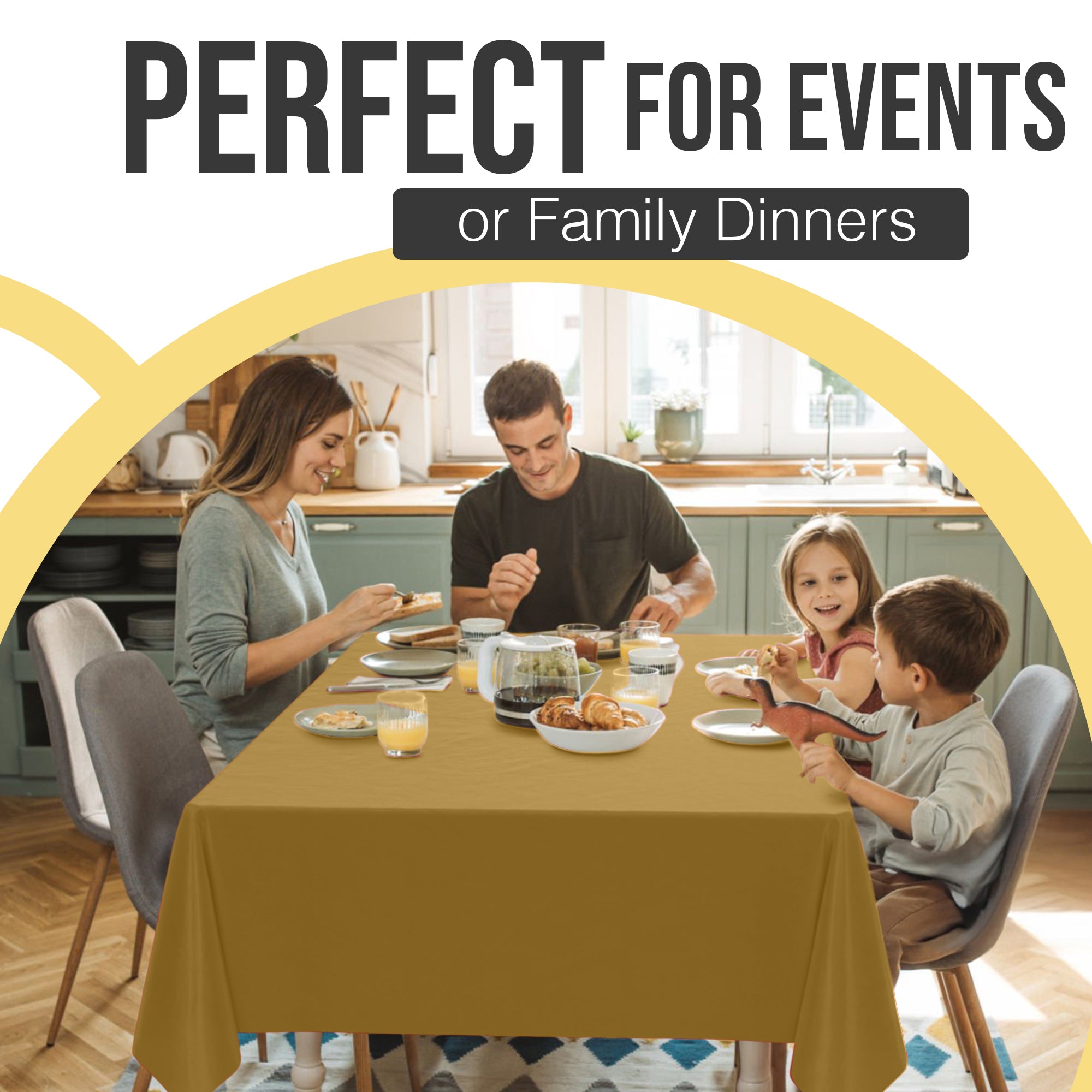 Premium Gold Plastic Table Cover | 54 in. x 108 in.