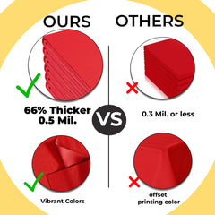 Premium Red Plastic Table Cover | 54 in. x 108 in.