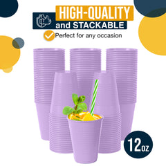 12 Oz. Lavender Plastic Cups | 50 Count