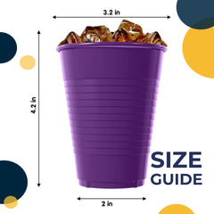 12 Oz. Purple Plastic Cups | 16 Count