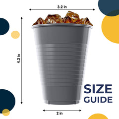 12 Oz. Silver Plastic Cups | 16 Count