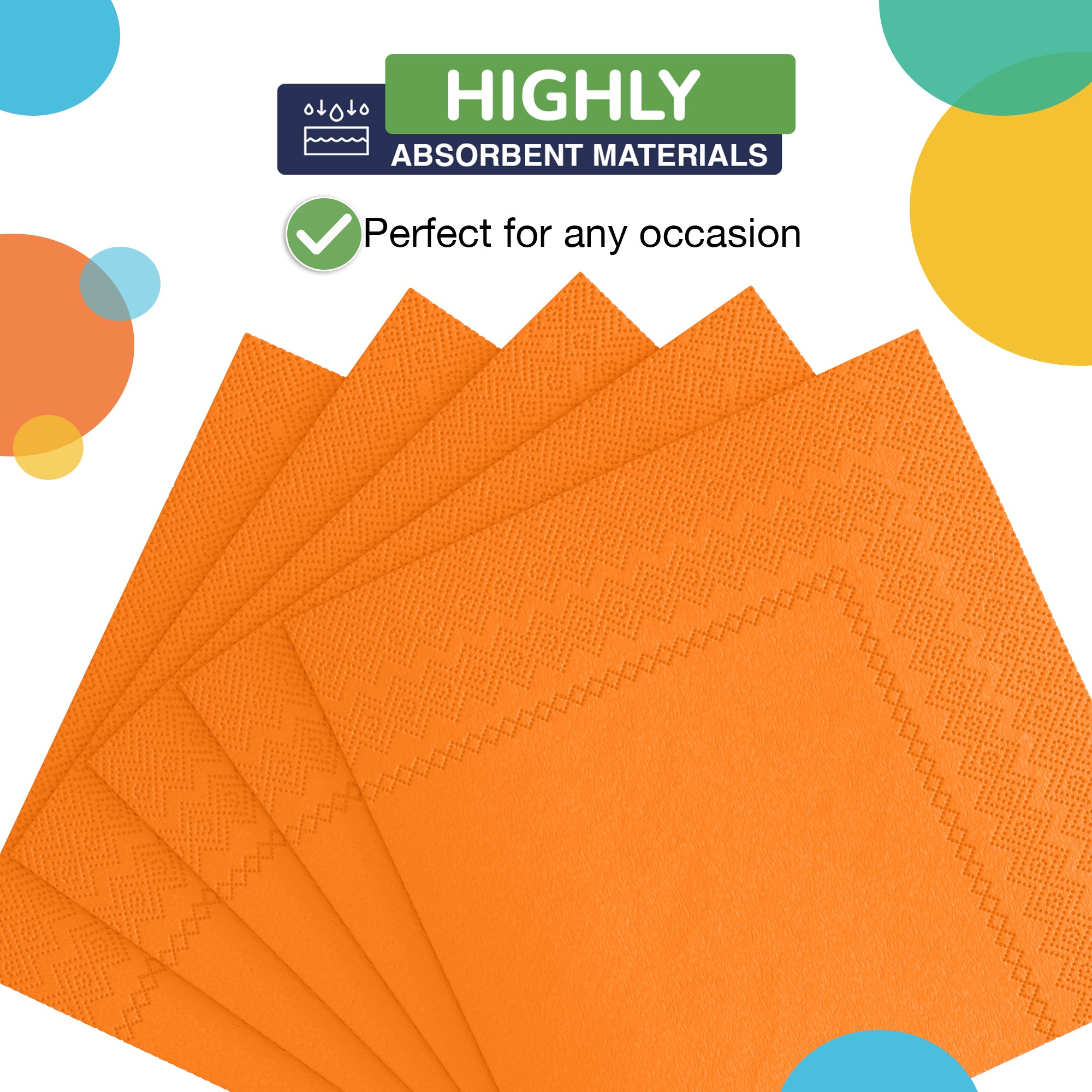 Orange Luncheon Napkins - 6.75 in. | 100 Count