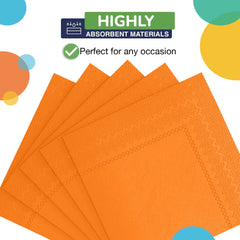 Orange Luncheon Napkins - 6.75 In. X 6.75 In. | 20 Count