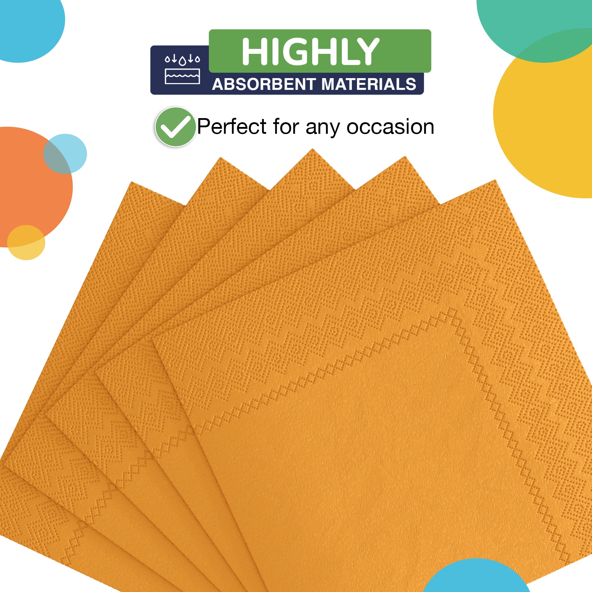 Yellow Beverage Napkins - 4.75 in. x 4.75 in. | 100 Count