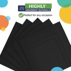 Black Beverage Napkins - 4.75 in. x 4.75 in. | 100 Count