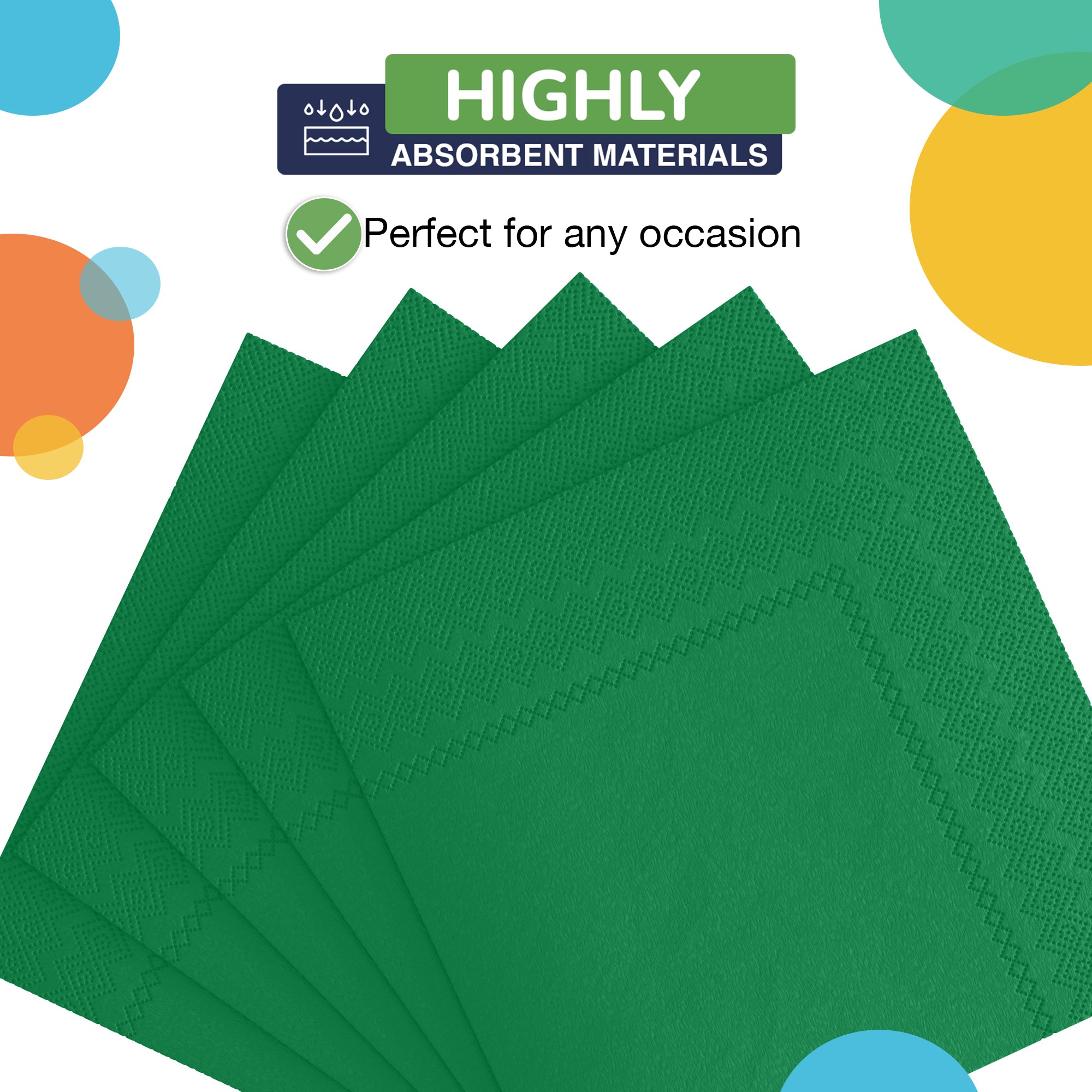 Emerald Green Luncheon Napkins - 6.75 in. | 100 Count