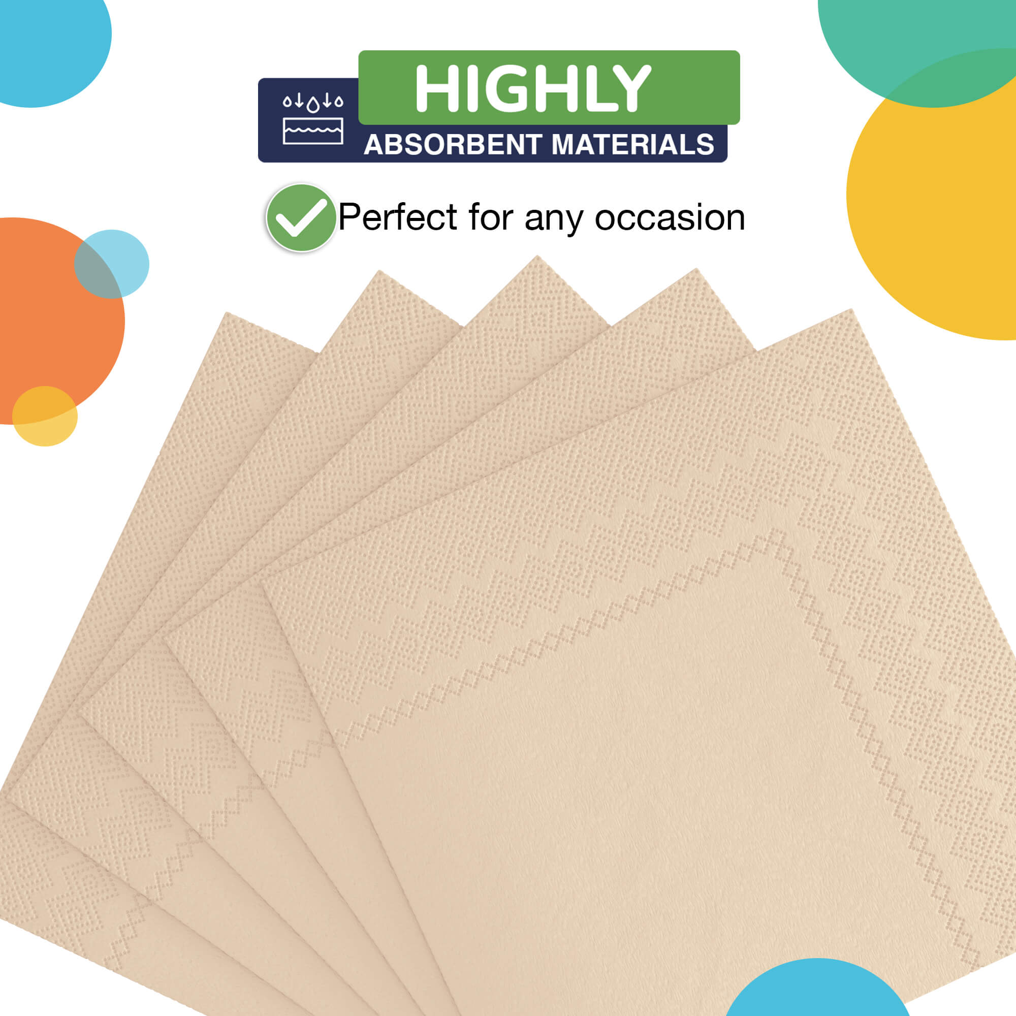 Ivory Beverage Napkins | 20 Count
