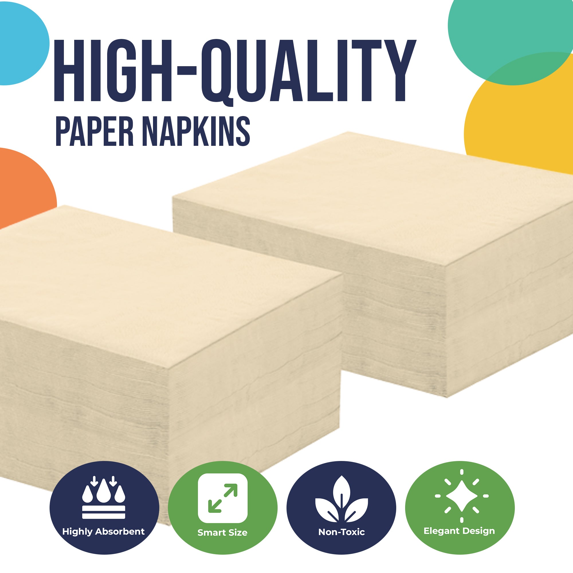 Ivory Luncheon Napkins - 6.75 in. | 100 Count