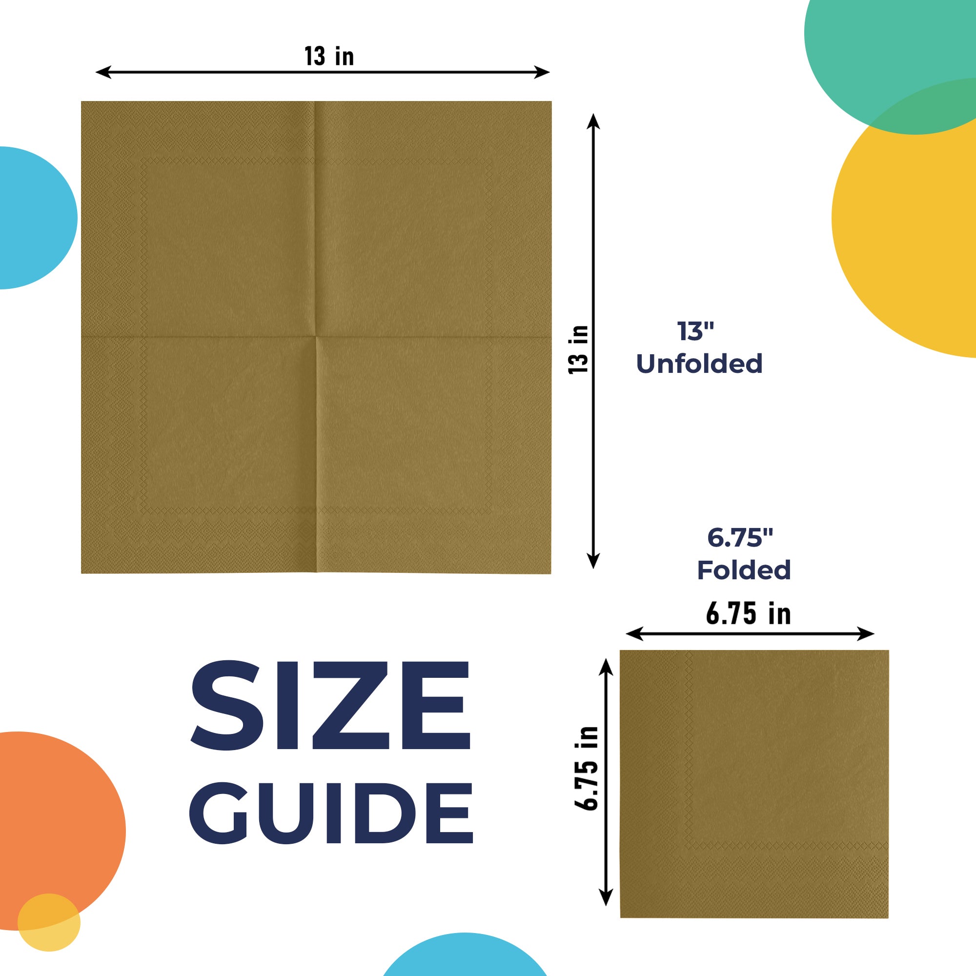 Gold Luncheon Napkins - 6.75 in. | 100 Count