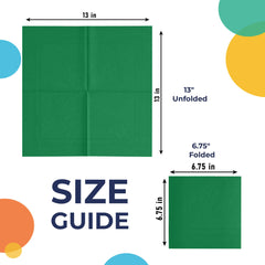 Emerald Green Luncheon Napkins - 6.75 In. X 6.75 In. | 50 Count