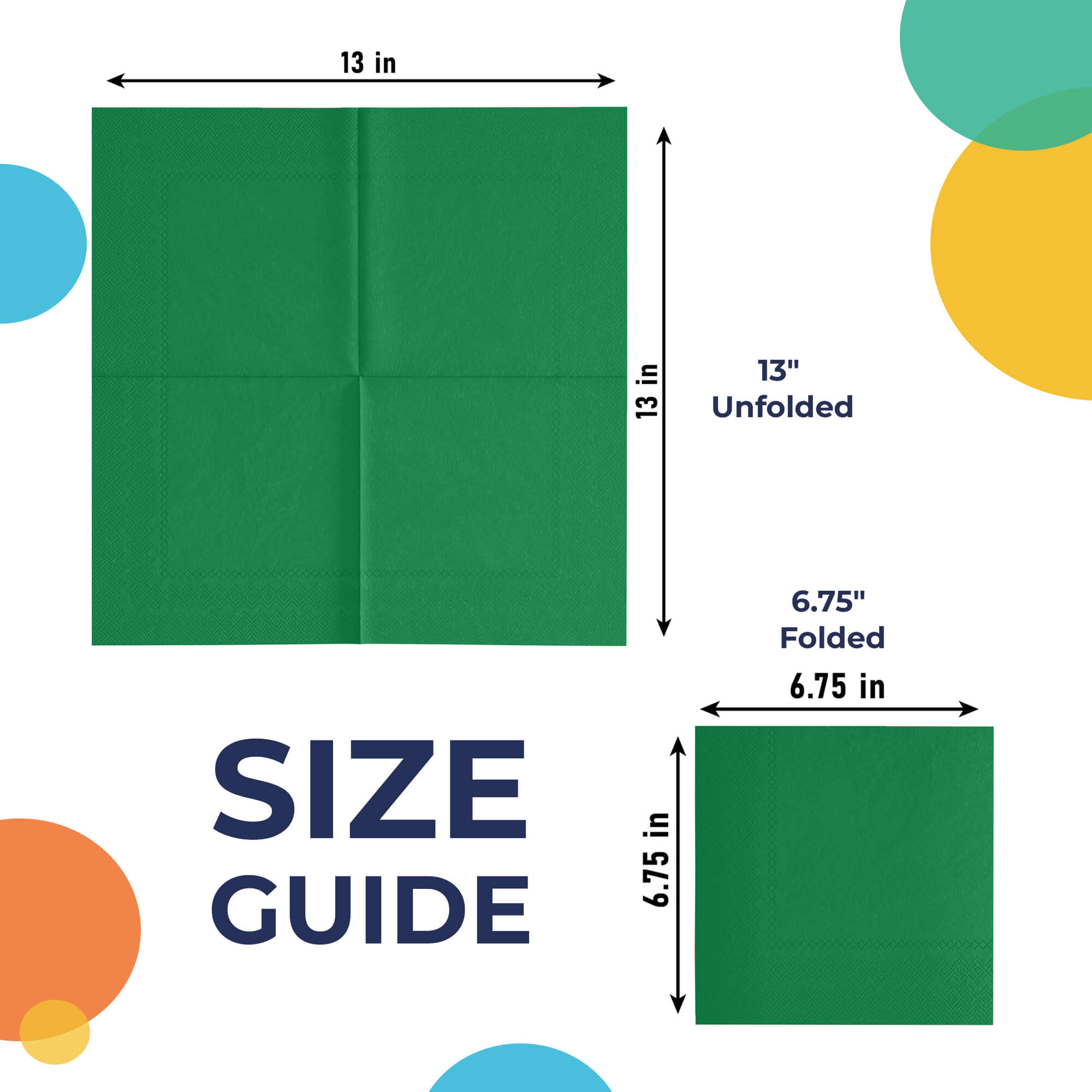Emerald Green Luncheon Napkins - 6.75 in. | 1800 Count