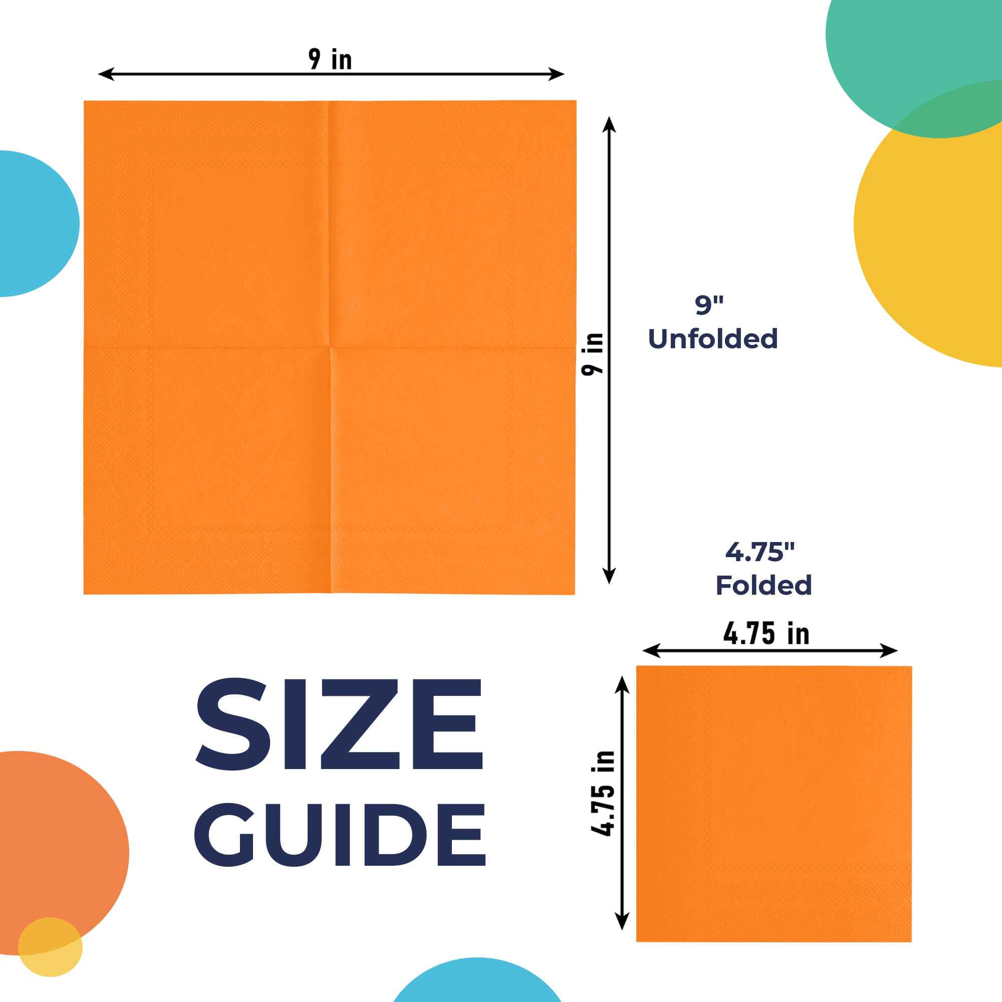 Orange Beverage Napkins | 50 Count