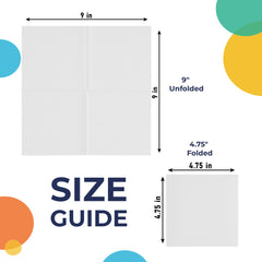 White Beverage Napkins - 4.75 in. x 4.75 in. | 100 Count