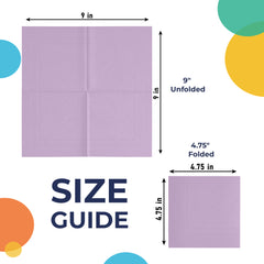 Lavender Beverage Napkins - 4.75 in. x 4.75 in. | 100 Count