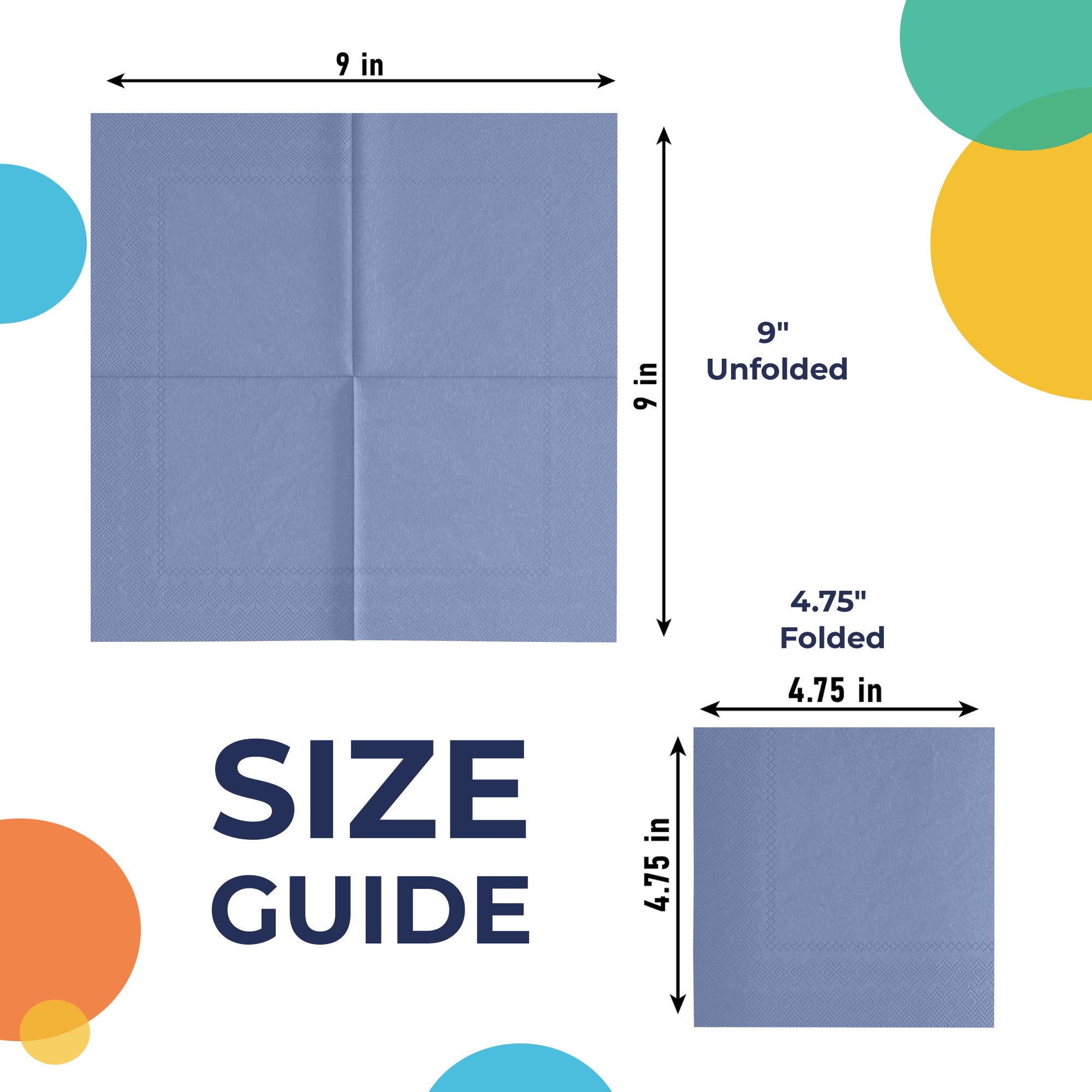 Silver Beverage Napkins - 4.75 in. x 4.75 in. | 100 Count