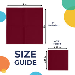 Burgundy Beverage Napkins - 4.75 in. x 4.75 in. | Case of 3600