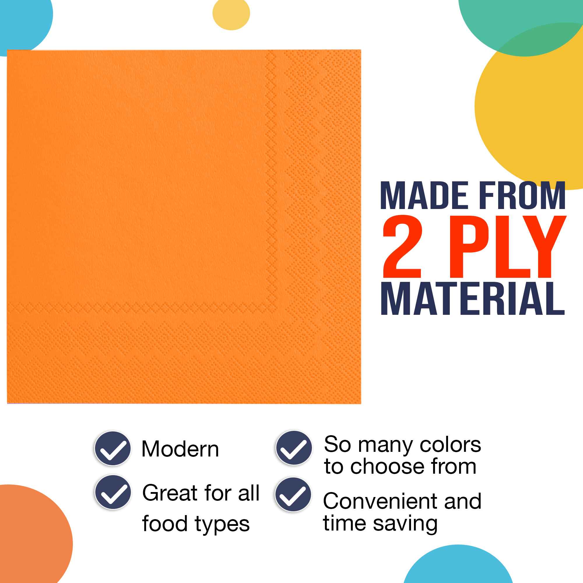 Orange Luncheon Napkins - 6.75 in. x 6.75 in. | Case of 3600