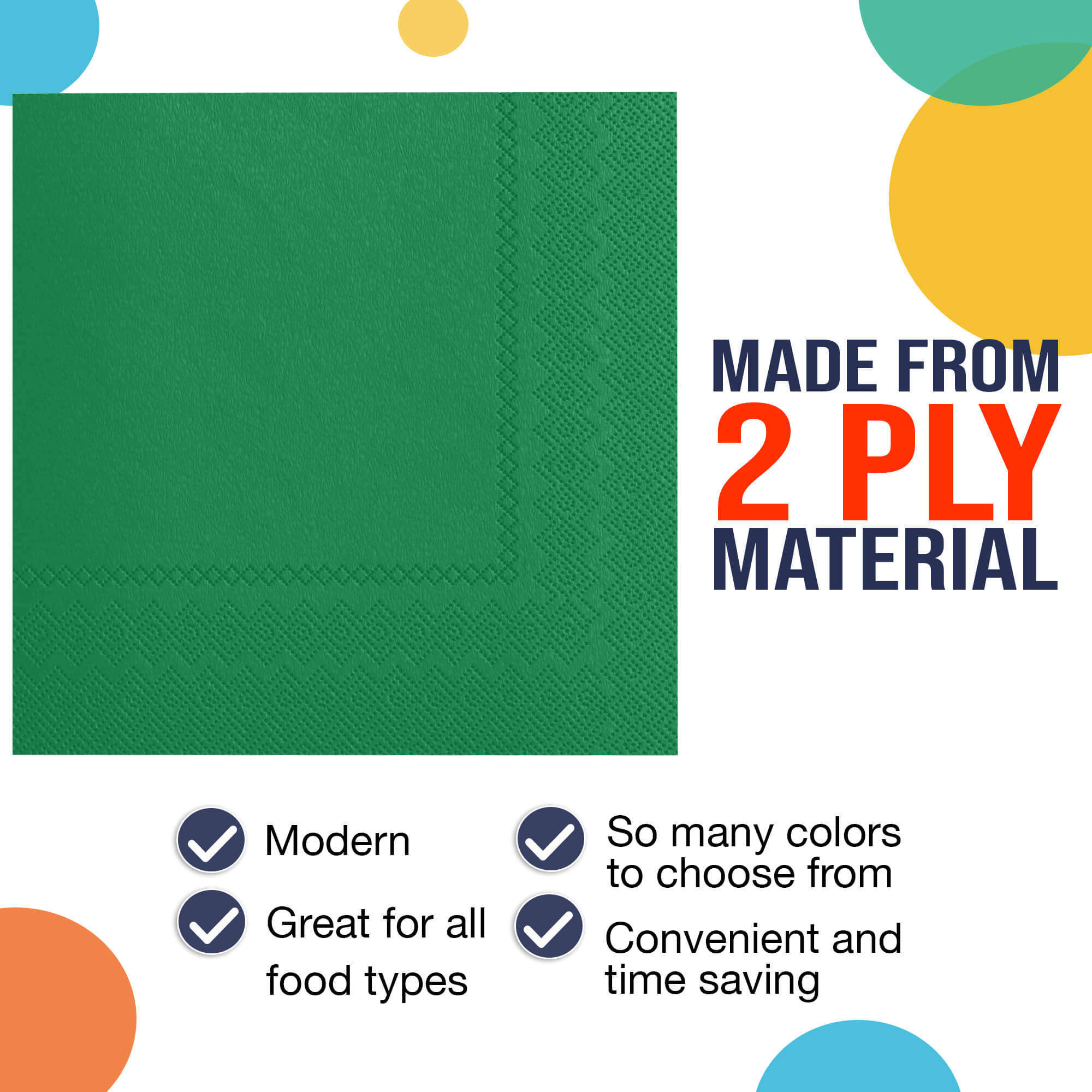 Emerald Green Luncheon Napkins - 6.75 in. | 1800 Count