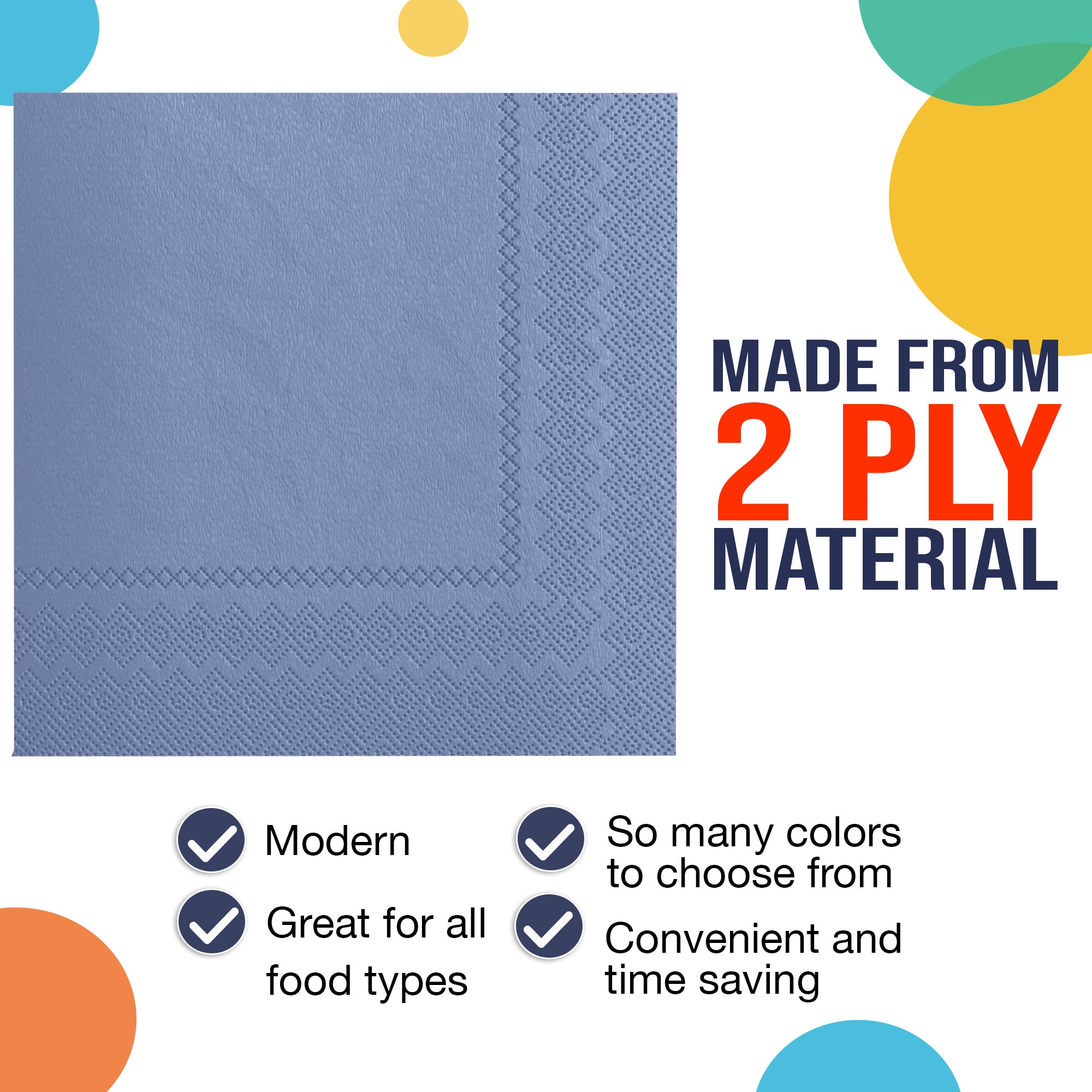 Silver Beverage Napkins - 4.75 in. x 4.75 in. | 100 Count