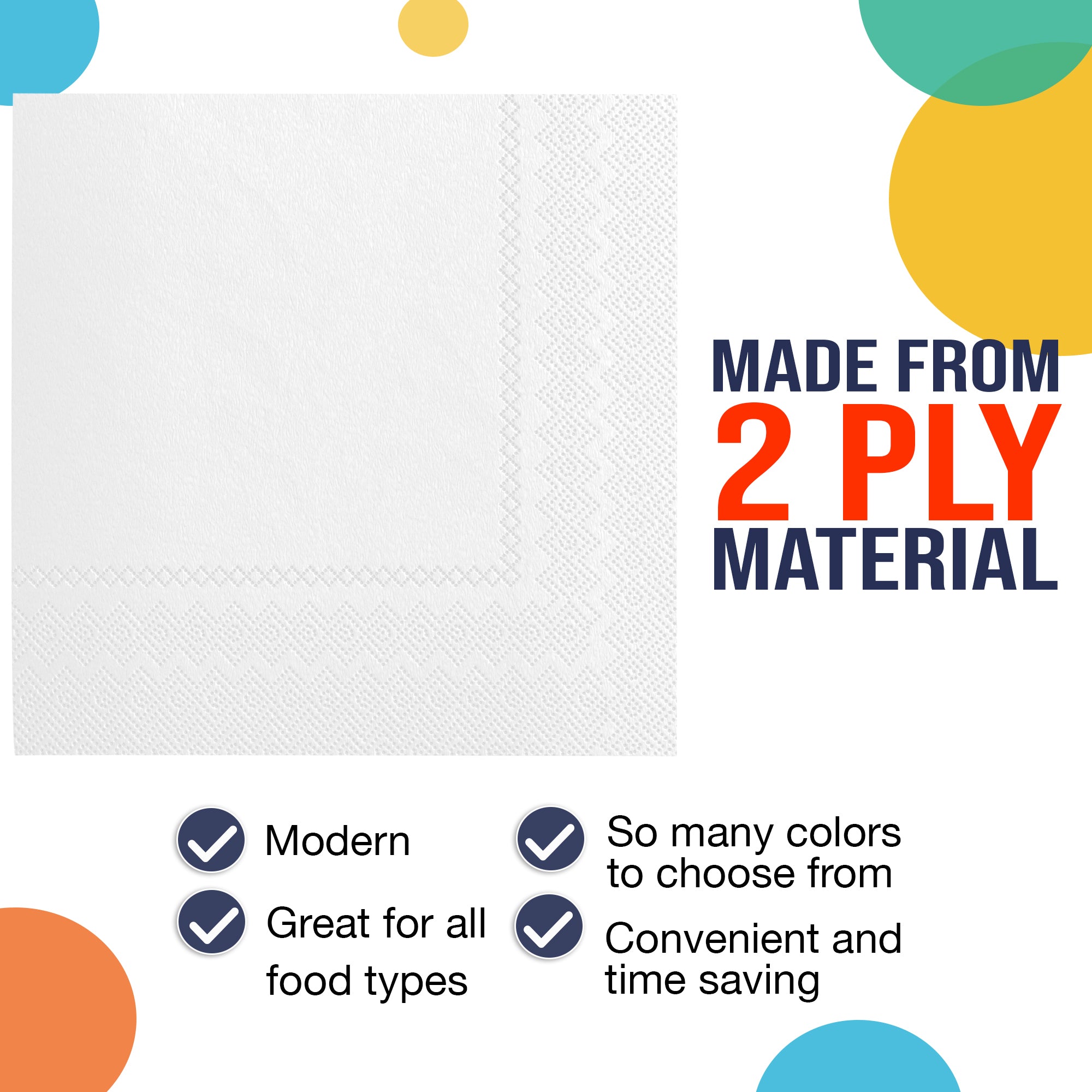 White Luncheon Napkins - 6.75 in. | 100 Count
