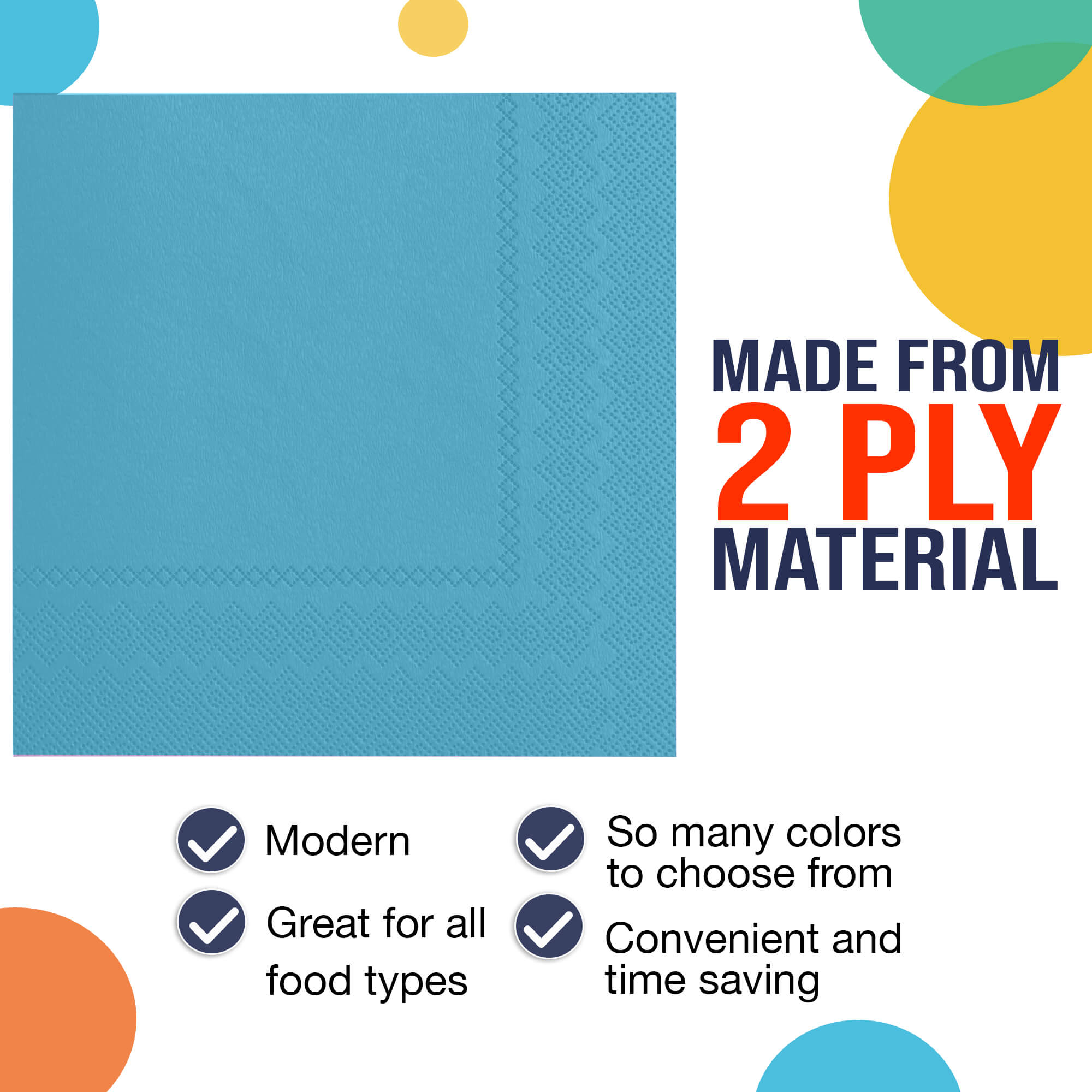 Turquoise Beverage Napkins | 20 Count