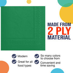 Emerald Green Luncheon Napkins - 6.75 in. x 6.75 in. | Case of 3600