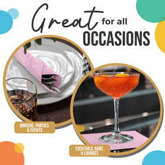 Pink Beverage Napkins - 4.75 in. x 4.75 in. | 100 Count