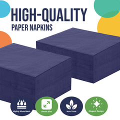Dark Purple Beverage Napkins - 9 in. | 1800 Count