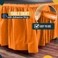 Orange Plastic Table Skirt