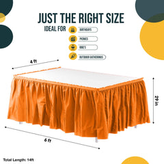Orange Plastic Table Skirt | Case of 48