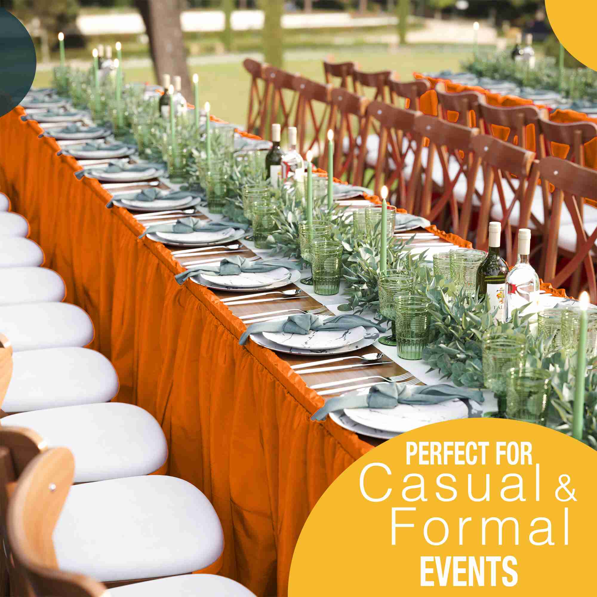 Orange Plastic Table Skirt