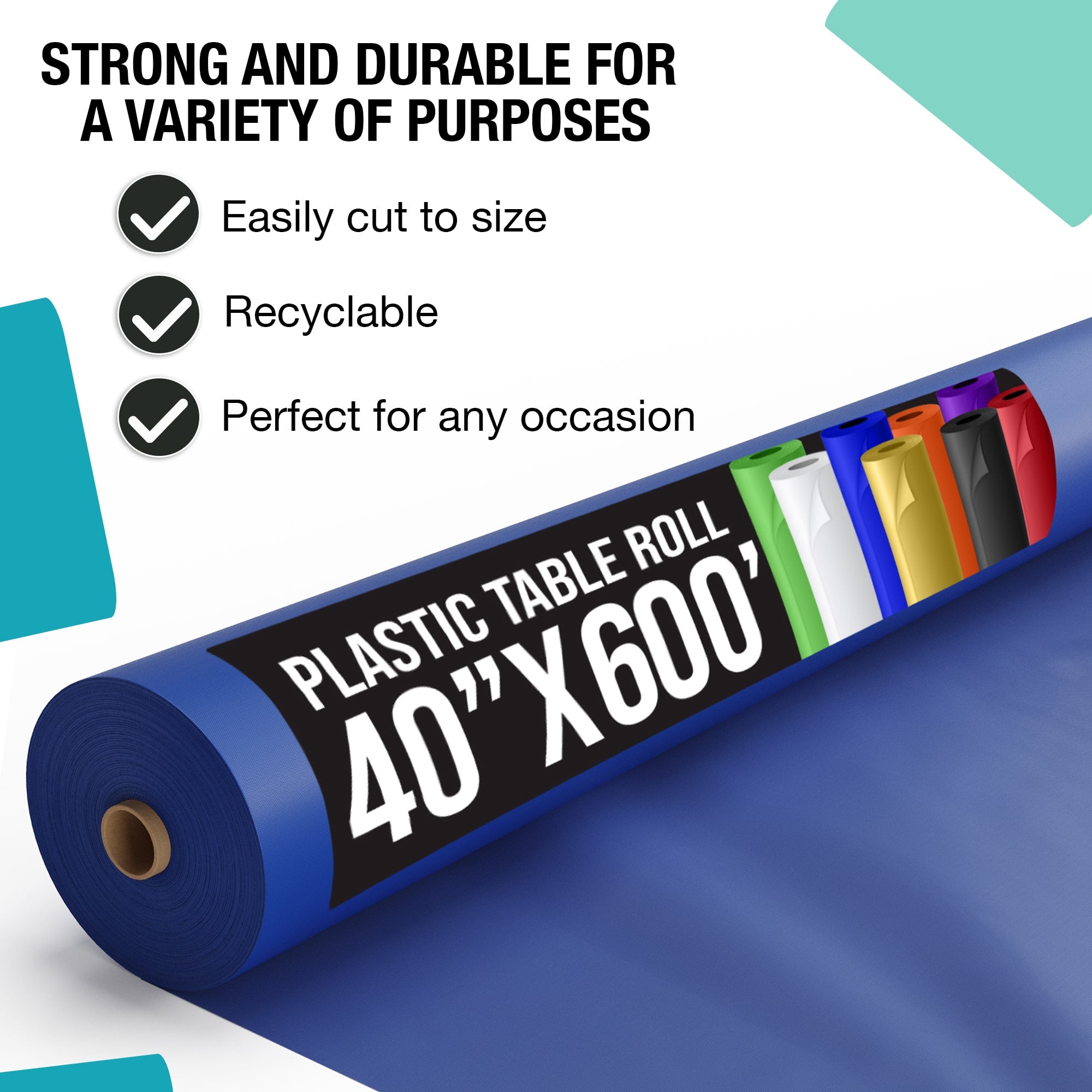 40 In. X 600 Ft. Premium Dark Blue Table Roll