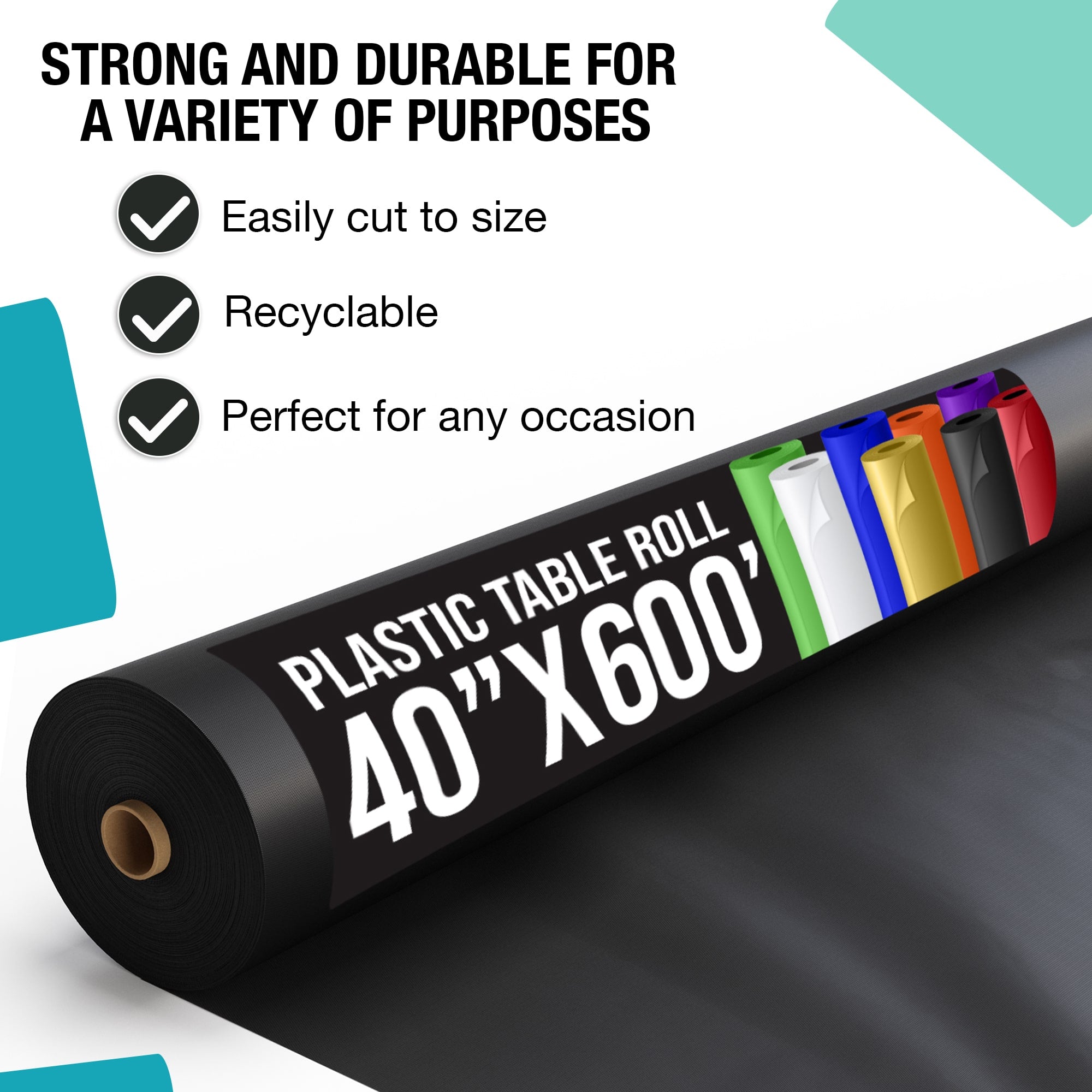 40 In. X 600 Ft. Premium Black Table Roll
