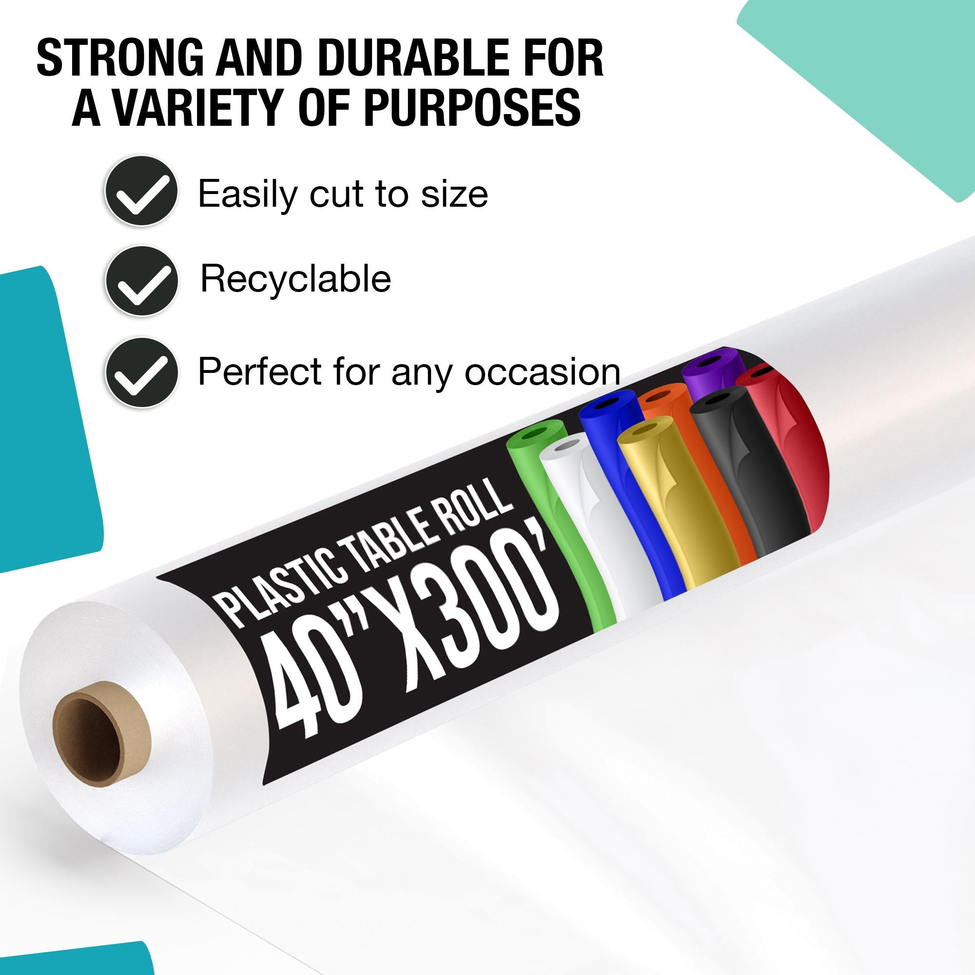 40 In. X 300 Ft. Premium Clear Table Roll | Case of 4