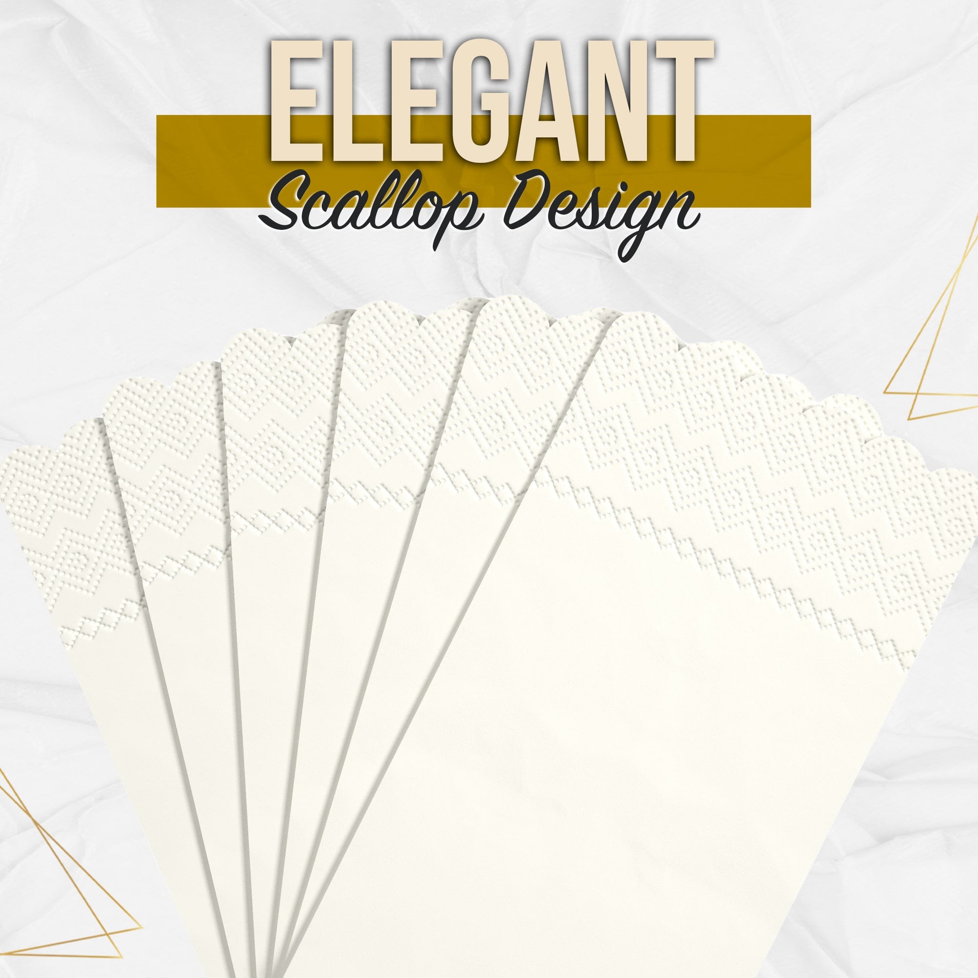 3 Ply Ivory Scalloped Napkins - 13 in. x 15.7 in. - 20 Ct.