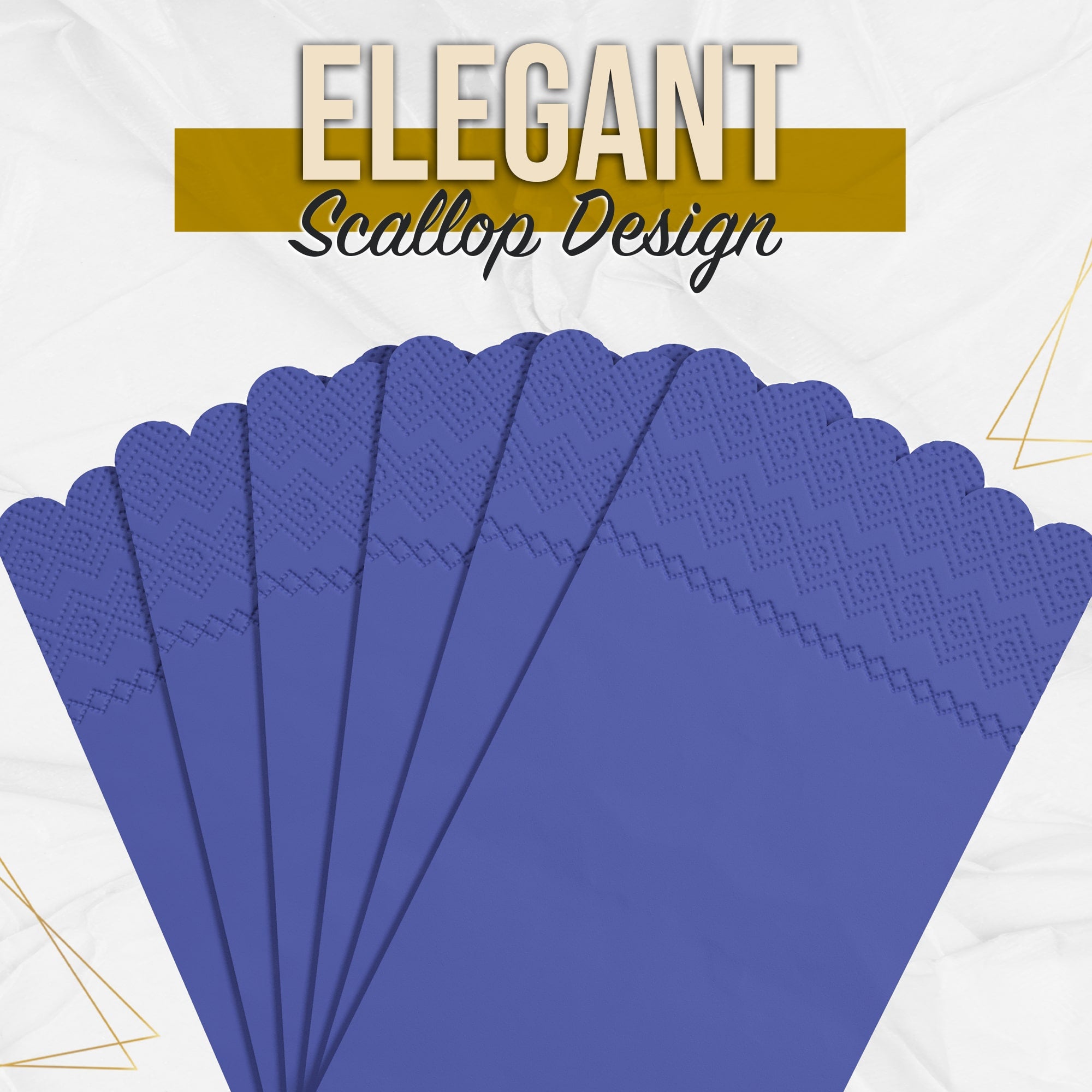 3 Ply Periwinkle Scalloped Napkins - 13 in. x 15.7 in. - 20 Ct.