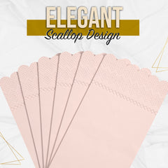 3 Ply Pink Peach Scalloped Napkins - 13 in. x 15.7 in. - 20 Ct.