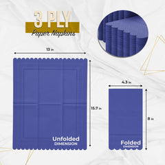 3 Ply Periwinkle Scalloped Napkins - 13 in. x 15.7 in. - 20 Ct.