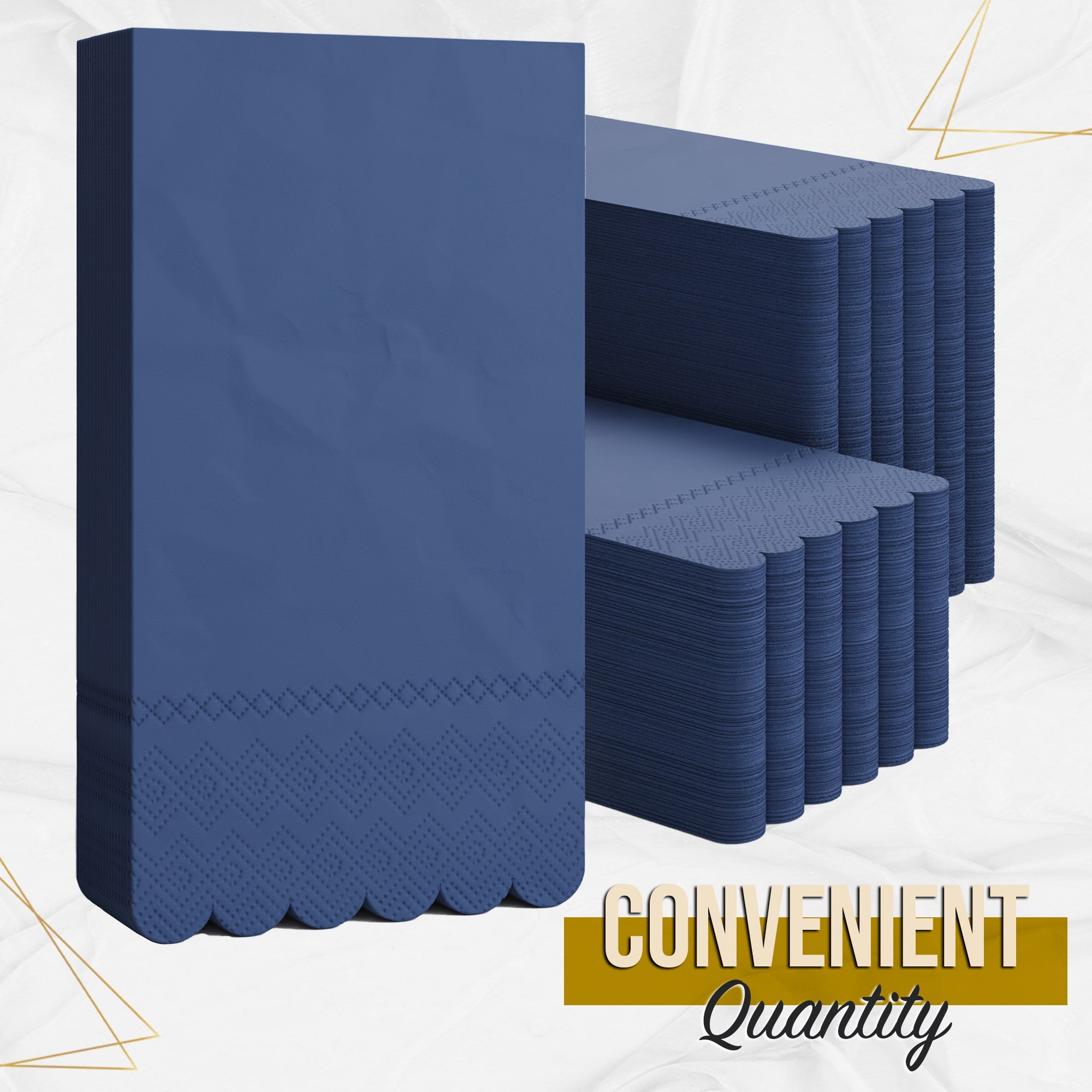 3 Ply China Blue Scalloped Napkins - 13 in. x 15.7 in. - 20 Ct.