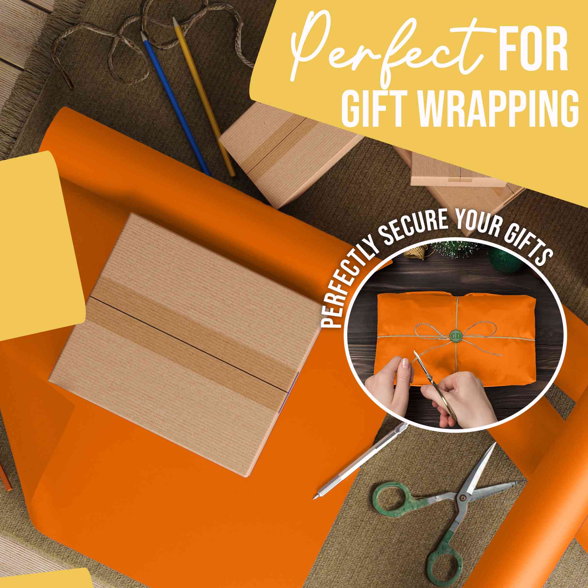 36 x 110' Kraft Paper Roll | Orange