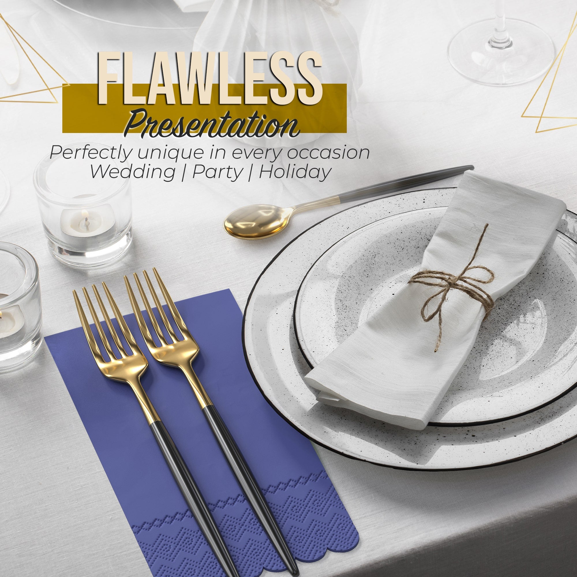 3 Ply Periwinkle Scalloped Napkins - 13 in. x 15.7 in. - 20 Ct.