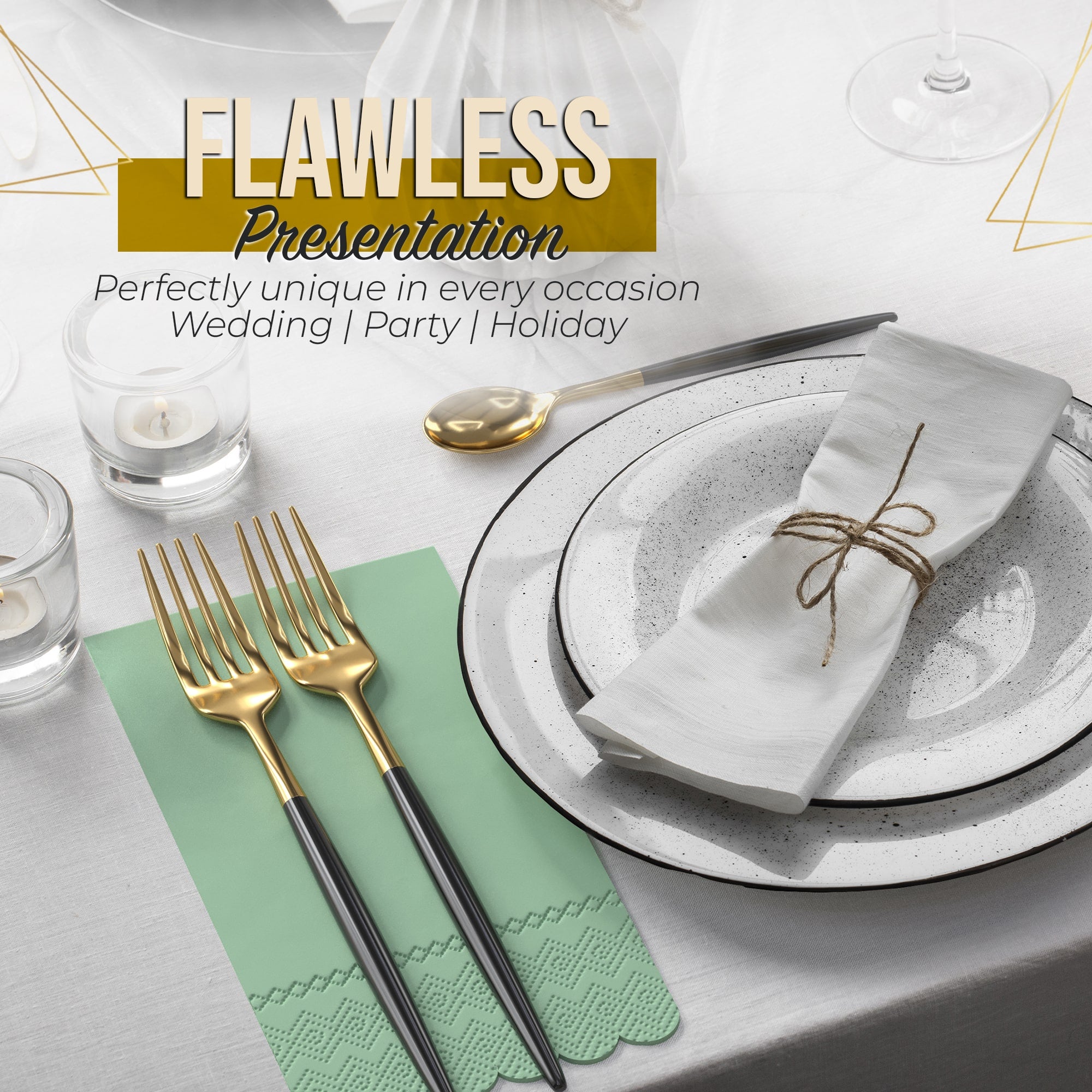 3 Ply Pistachio Green Scalloped Napkins - 13 in. x 15.7 in. - 20 Ct.